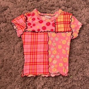 flower, plaid designed shirt